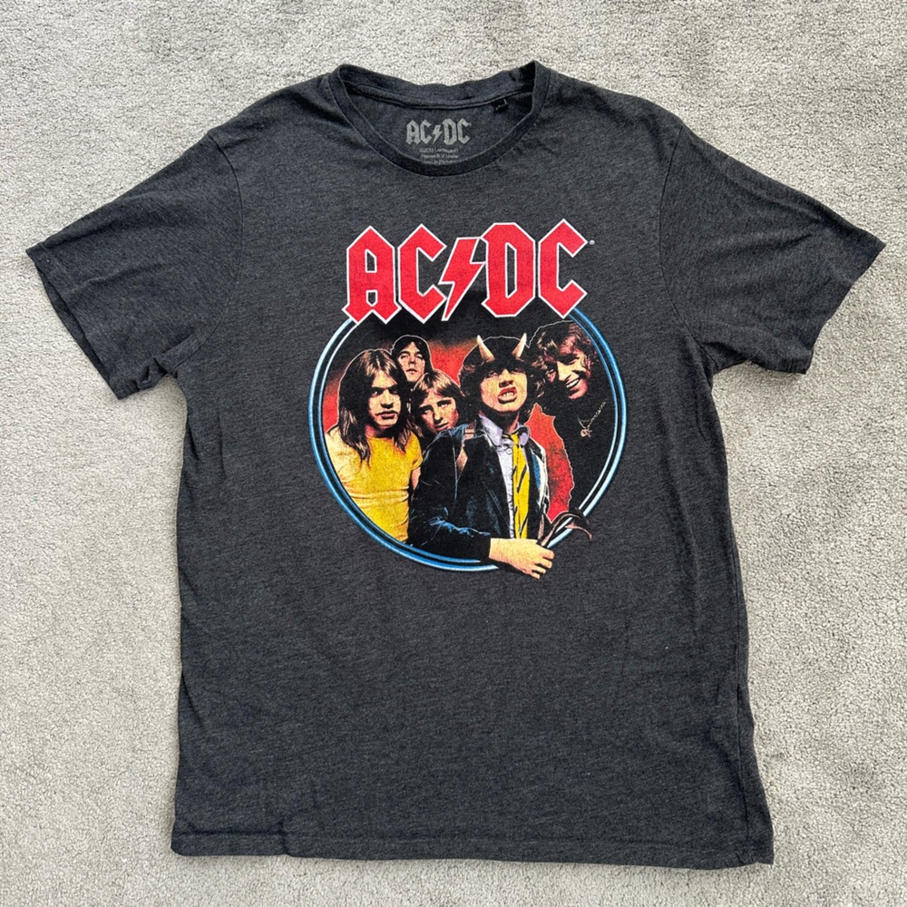 AC/DC  Band Tee - Charcoal and Red